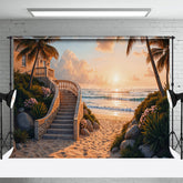 Lofaris Seaside Vacation Villa Summer Beach Sunset Backdrop
